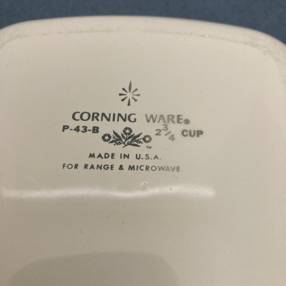 VTG Corning Ware Blue Cornflower 2 3/4 Cup Baking Dish (P-43-B)‎ No Lid - Picture 7 of 10
